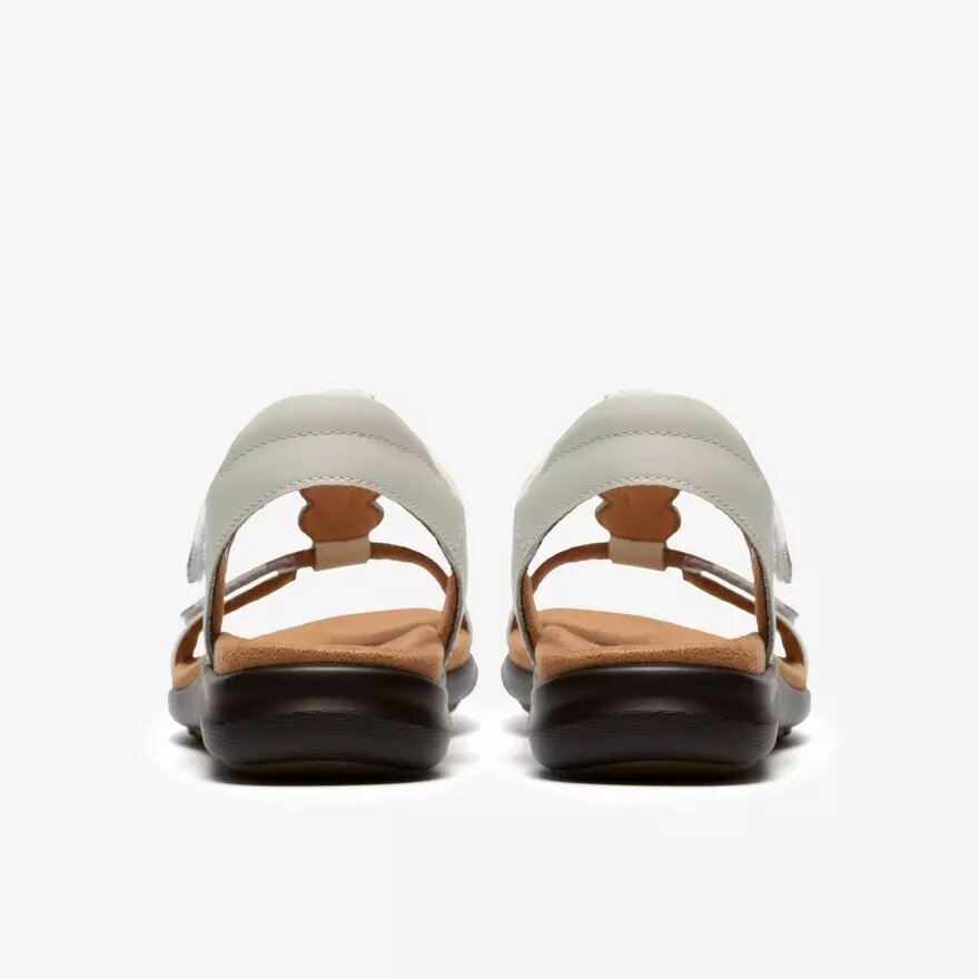 Kitly Gem witte leren platte sandalen voor dames Kitly Gem witte leren platte sandalen voor dames
