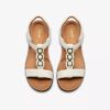Kitly Gem witte leren platte sandalen voor dames Kitly Gem witte leren platte sandalen voor dames