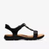 Kitly Gem zwarte leren platte sandalen voor dames Kitly Gem zwarte leren platte sandalen voor dames