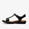 Kitly Gem zwarte leren platte sandalen voor dames Kitly Gem zwarte leren platte sandalen voor dames