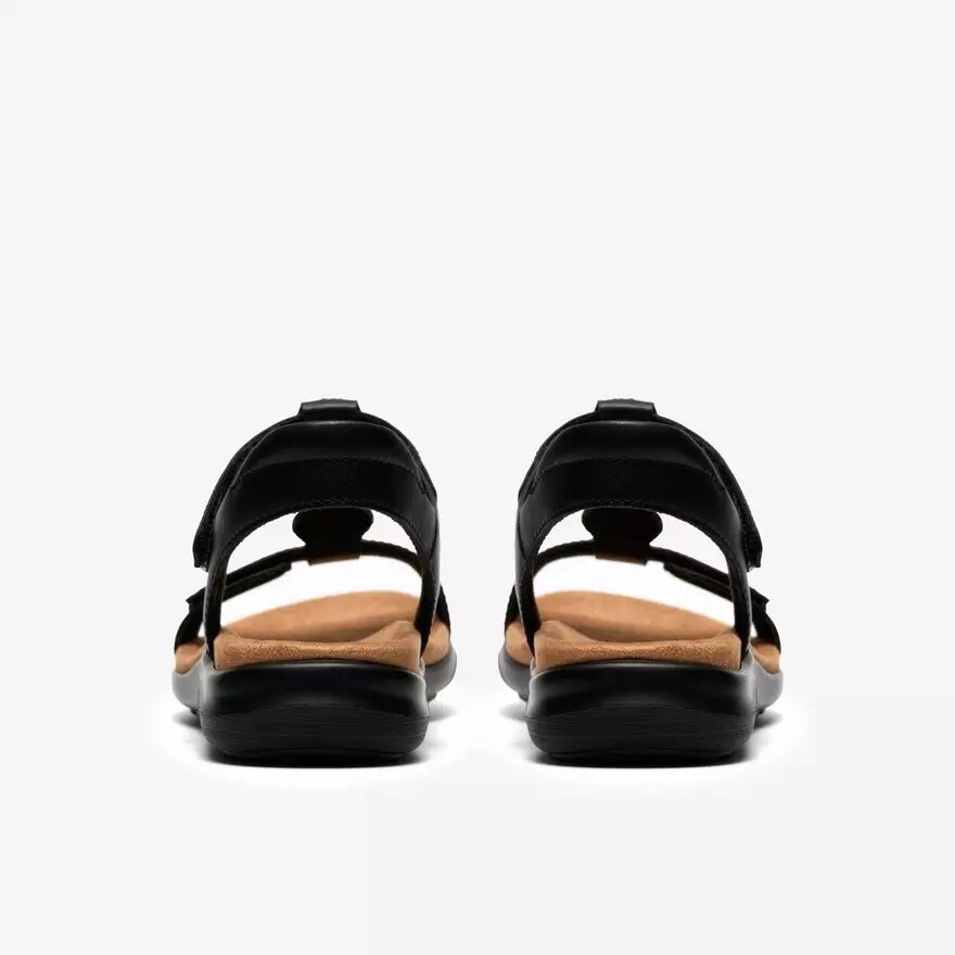 Kitly Gem zwarte leren platte sandalen voor dames Kitly Gem zwarte leren platte sandalen voor dames