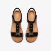 Kitly Gem zwarte leren platte sandalen voor dames Kitly Gem zwarte leren platte sandalen voor dames