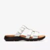 Kitly Pearl witte lakleren platte sandalen voor dames Kitly Pearl witte lakleren platte sandalen voor dames