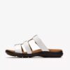 Kitly Pearl witte lakleren platte sandalen voor dames Kitly Pearl witte lakleren platte sandalen voor dames
