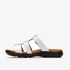 Kitly Pearl witte lakleren platte sandalen voor dames