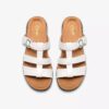 Kitly Pearl witte lakleren platte sandalen voor dames Kitly Pearl witte lakleren platte sandalen voor dames