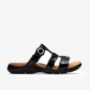 Kitly Pearl zwarte lakplateau-platte sandalen voor dames Kitly Pearl zwarte lakplateau-platte sandalen voor dames