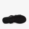 Kitly Pearl zwarte lakplateau-platte sandalen voor dames Kitly Pearl zwarte lakplateau-platte sandalen voor dames