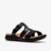 Kitly Pearl zwarte lakplateau-platte sandalen voor dames Kitly Pearl zwarte lakplateau-platte sandalen voor dames