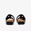 Kitly Pearl zwarte lakplateau-platte sandalen voor dames Kitly Pearl zwarte lakplateau-platte sandalen voor dames