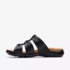 Kitly Slide platte sandalen van zwart leer voor dames
