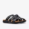 Kitly Slide platte sandalen van zwart leer voor dames