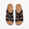 Kitly Slide platte sandalen van zwart leer voor dames