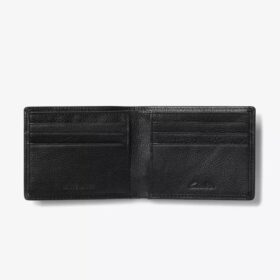 Klassieke slanke portemonnee voor heren met korrelpatroon, zwart, VS