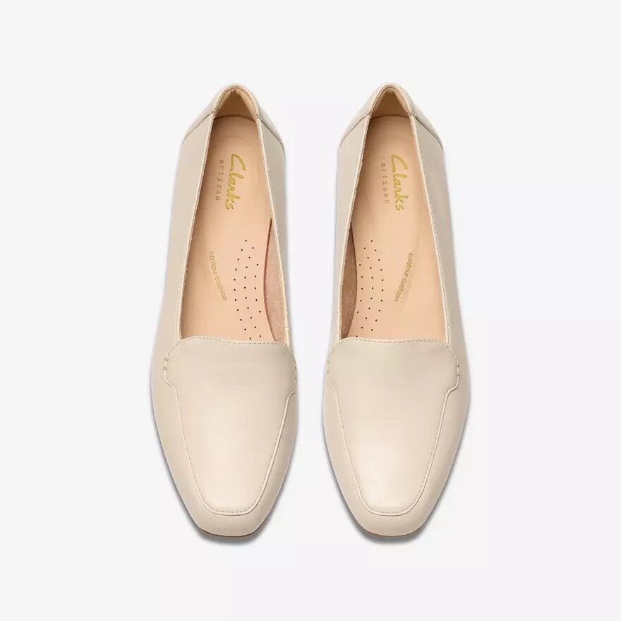 Krystine Lily crèmekleurige leren loafer voor dames Krystine Lily crèmekleurige leren loafer voor dames