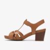 Kymber Glow sandalen met hak van bruin leer voor dames
