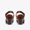 Kymber Shine donkerbruine leren Sandalen met hak voor dames Kymber Shine donkerbruine leren Sandalen met hak voor dames