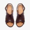 Kymber Shine donkerbruine leren Sandalen met hak voor dames Kymber Shine donkerbruine leren Sandalen met hak voor dames