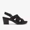 Kymber Shine zwarte leren Sandalen met hak voor dames Kymber Shine zwarte leren Sandalen met hak voor dames