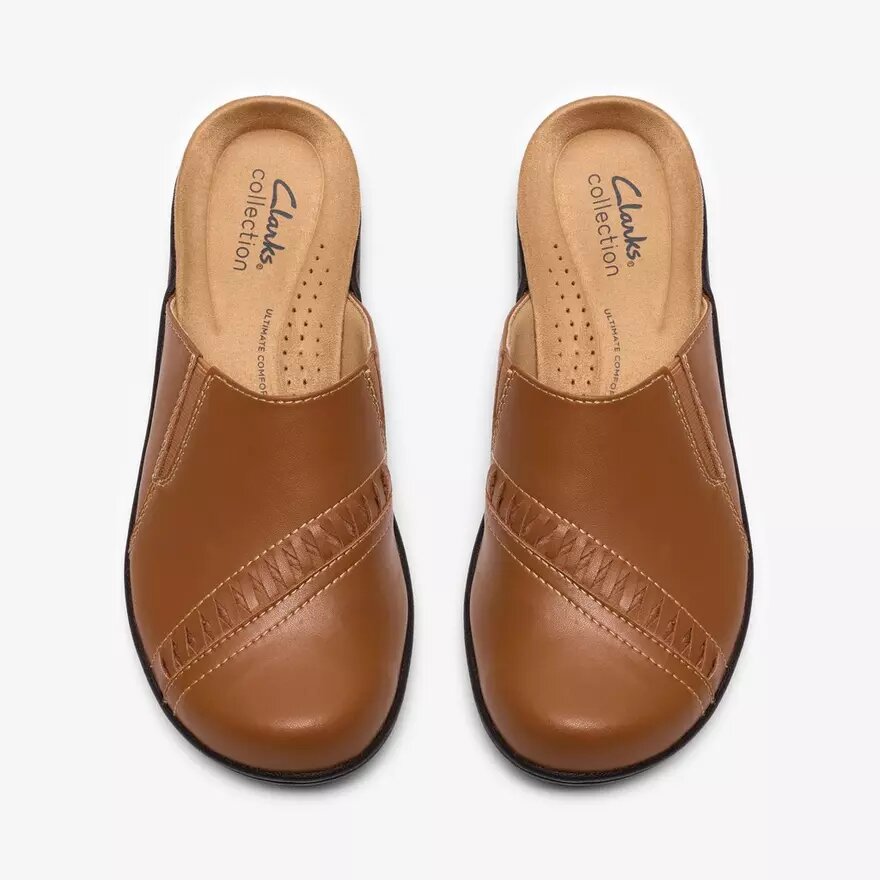 Laurieann Lux tan leren Clogs & Muiltjes voor dames Laurieann Lux tan leren Clogs & Muiltjes voor dames