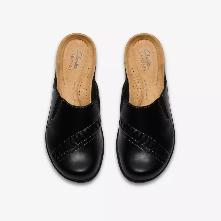 Laurieann Lux zwarte leren Clogs & Muiltjes voor dames Laurieann Lux zwarte leren Clogs & Muiltjes voor dames