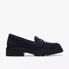 Lauryl Step marineblauwe suède Loafers voor dames