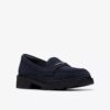 Lauryl Step marineblauwe suède Loafers voor dames