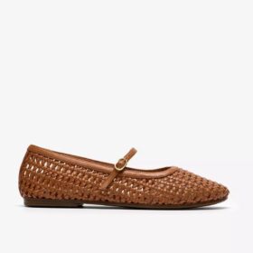 Livia Sky Tan geweven ballerina’s voor dames Livia Sky Tan geweven ballerina’s voor dames