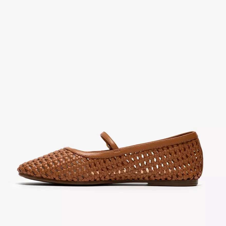 Livia Sky Tan geweven ballerina’s voor dames Livia Sky Tan geweven ballerina’s voor dames