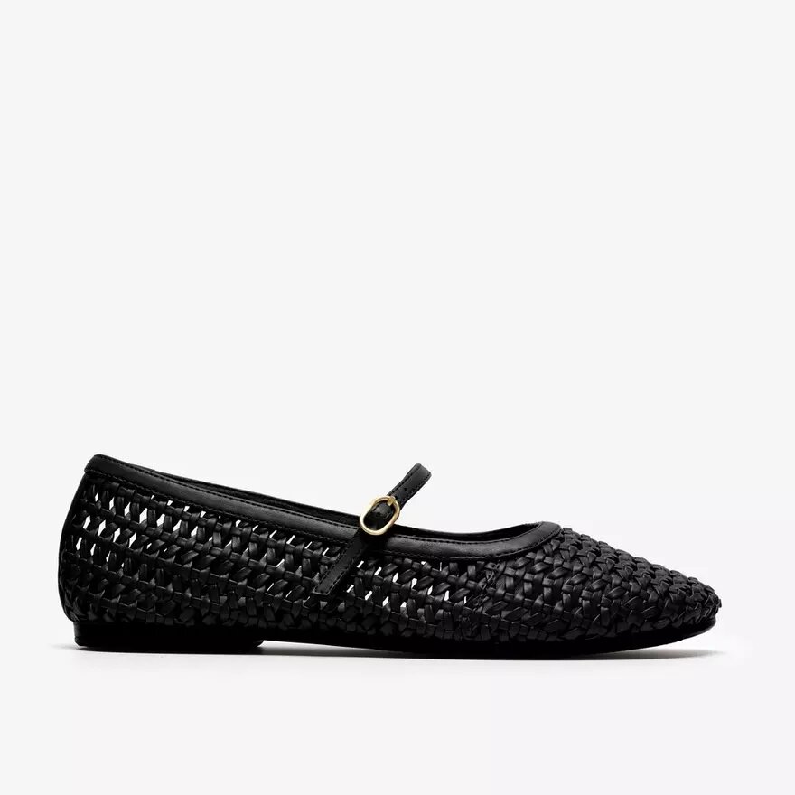Livia Sky zwarte geweven ballerina’s voor dames Livia Sky zwarte geweven ballerina’s voor dames