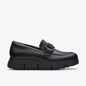 Loriini Izzy zwarte leren Loafers voor dames