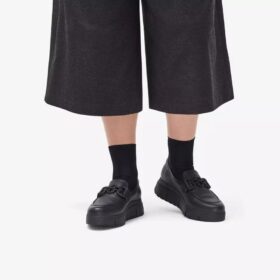 Loriini Izzy zwarte leren Loafers voor dames
