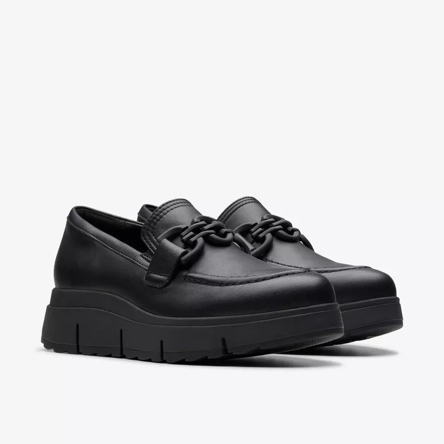Loriini Izzy zwarte leren Loafers voor dames Loriini Izzy zwarte leren Loafers voor dames