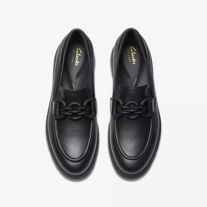Loriini Izzy zwarte leren Loafers voor dames Loriini Izzy zwarte leren Loafers voor dames