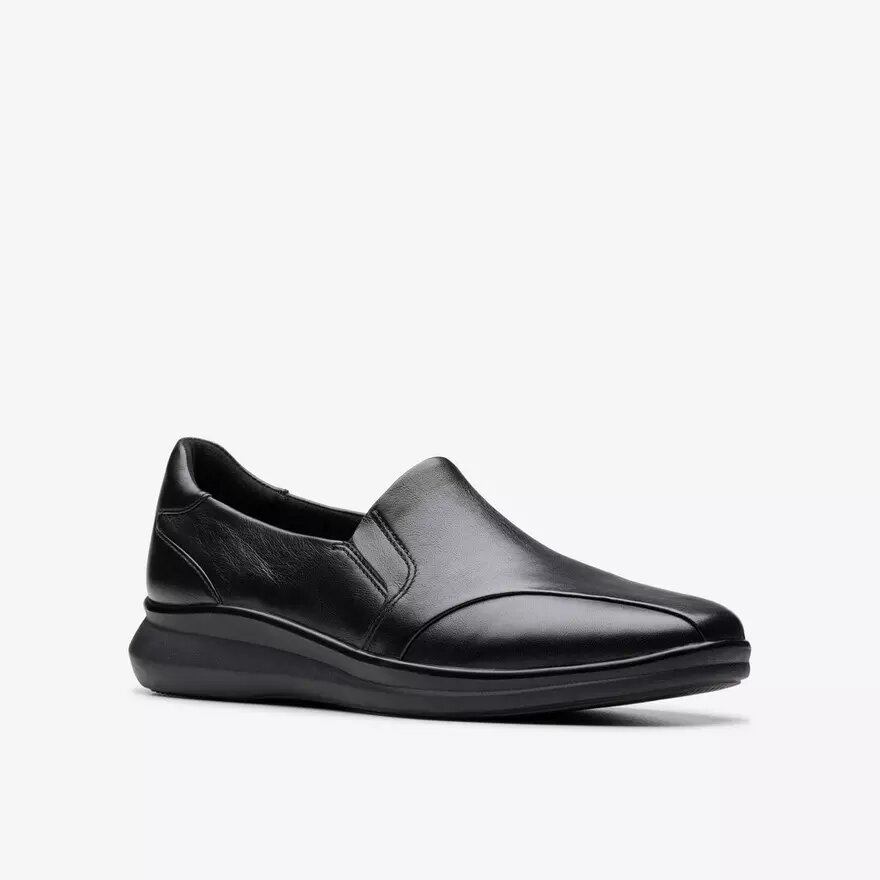 Lynell Edge zwarte leren Loafers voor dames Lynell Edge zwarte leren Loafers voor dames