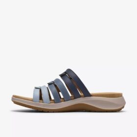 Maelynn Abby blauwe combinatie-platte sandalen voor dames