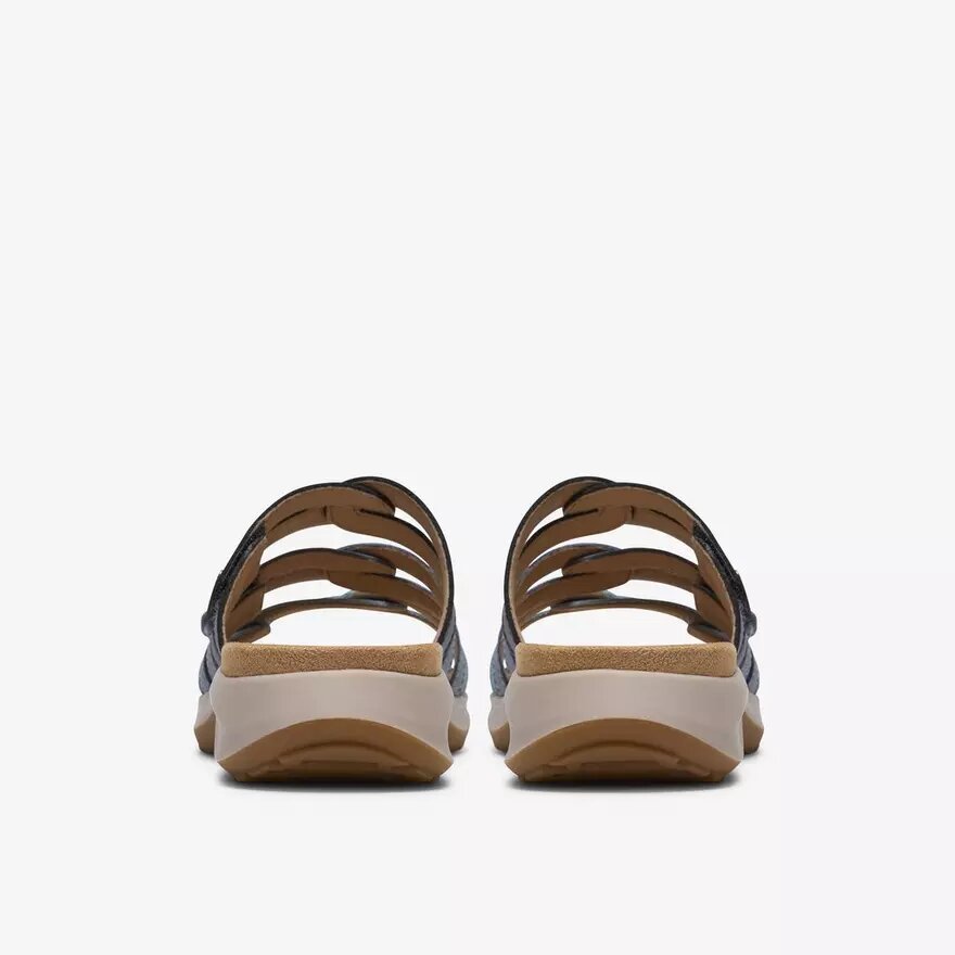 Maelynn Abby blauwe combinatie-platte sandalen voor dames Maelynn Abby blauwe combinatie-platte sandalen voor dames