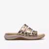 Maelynn Abby gouden metallic platte sandalen voor dames