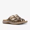 Maelynn Abby gouden metallic platte sandalen voor dames