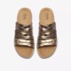 Maelynn Abby gouden metallic platte sandalen voor dames