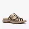 Maelynn Abby gouden metallic platte sandalen voor dames