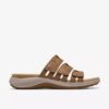 Maelynn Abby platte sandalen van bruin leer voor dames Maelynn Abby platte sandalen van bruin leer voor dames