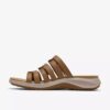 Maelynn Abby platte sandalen van bruin leer voor dames Maelynn Abby platte sandalen van bruin leer voor dames