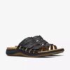 Maelynn Abby platte sandalen voor dames van zwart leer