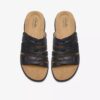 Maelynn Abby platte sandalen voor dames van zwart leer