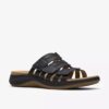 Maelynn Abby platte sandalen voor dames van zwart leer