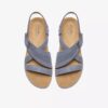 Maelynn Gem denimblauwe nubuck platte sandalen voor dames