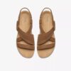 Maelynn Gem Tan nubuck platte sandalen voor dames Maelynn Gem Tan nubuck platte sandalen voor dames