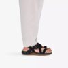 Maelynn Gem zwarte platte sandalen van nubuck voor dames