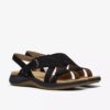Maelynn Gem zwarte platte sandalen van nubuck voor dames